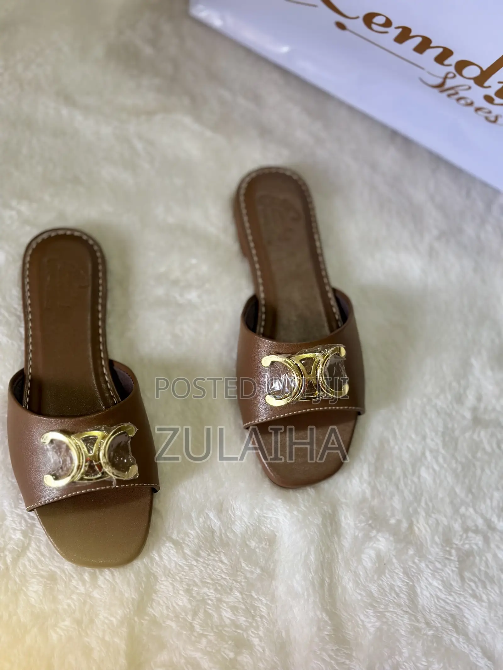 Womens Brown Handmade Comfortable Flat Shoe