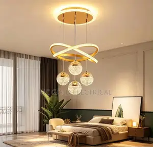 Modern Dining Room Led Chandelier Round Minimalist Linear Nordic