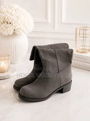 Leather Knee-High Boots - Comfortable Block Heels