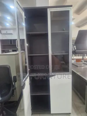 ​High-Grade Wooden Office Storage Cabinet With Glass Doors