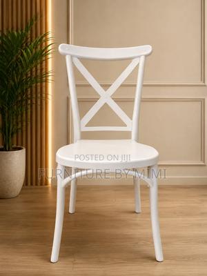 Premium White Cross-Back Chairs – Perfect for Events & Dining