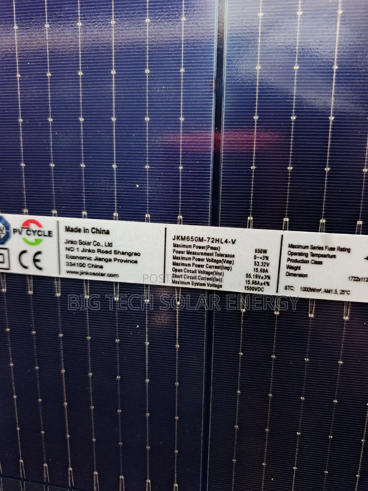 650w Jinko Solar Panel Mono
