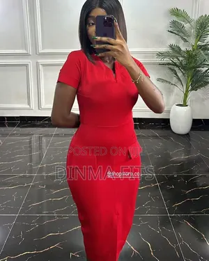 Elegant Corporate Red BodyCon Dress for Women -Office Wear