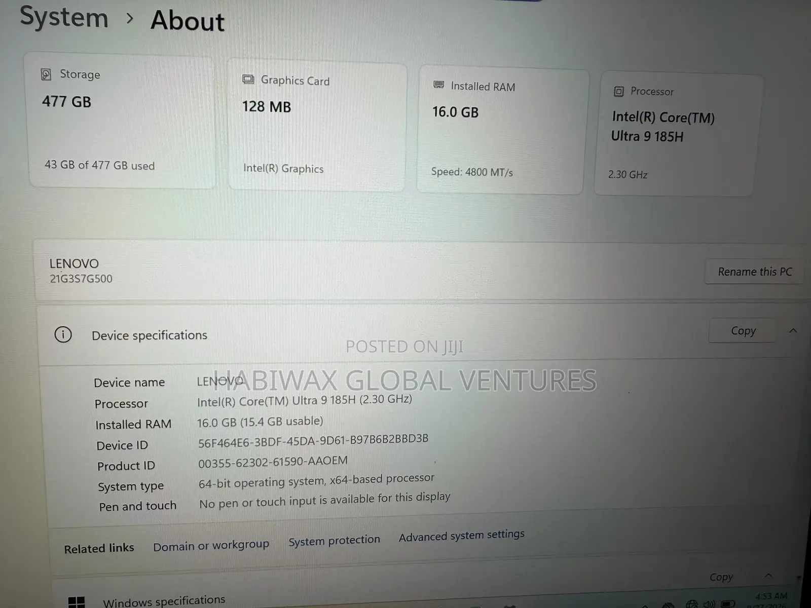 Laptop Lenovo ThinkPad P14s 16GB Intel Core Ultra 9 SSD 512GB