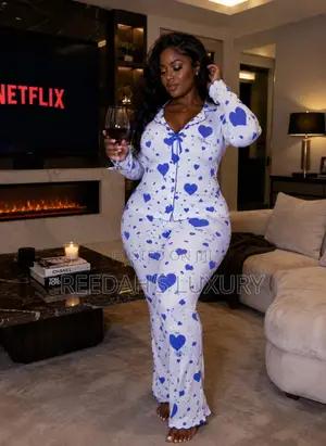 Purple Heart Button-Up Lounge Set