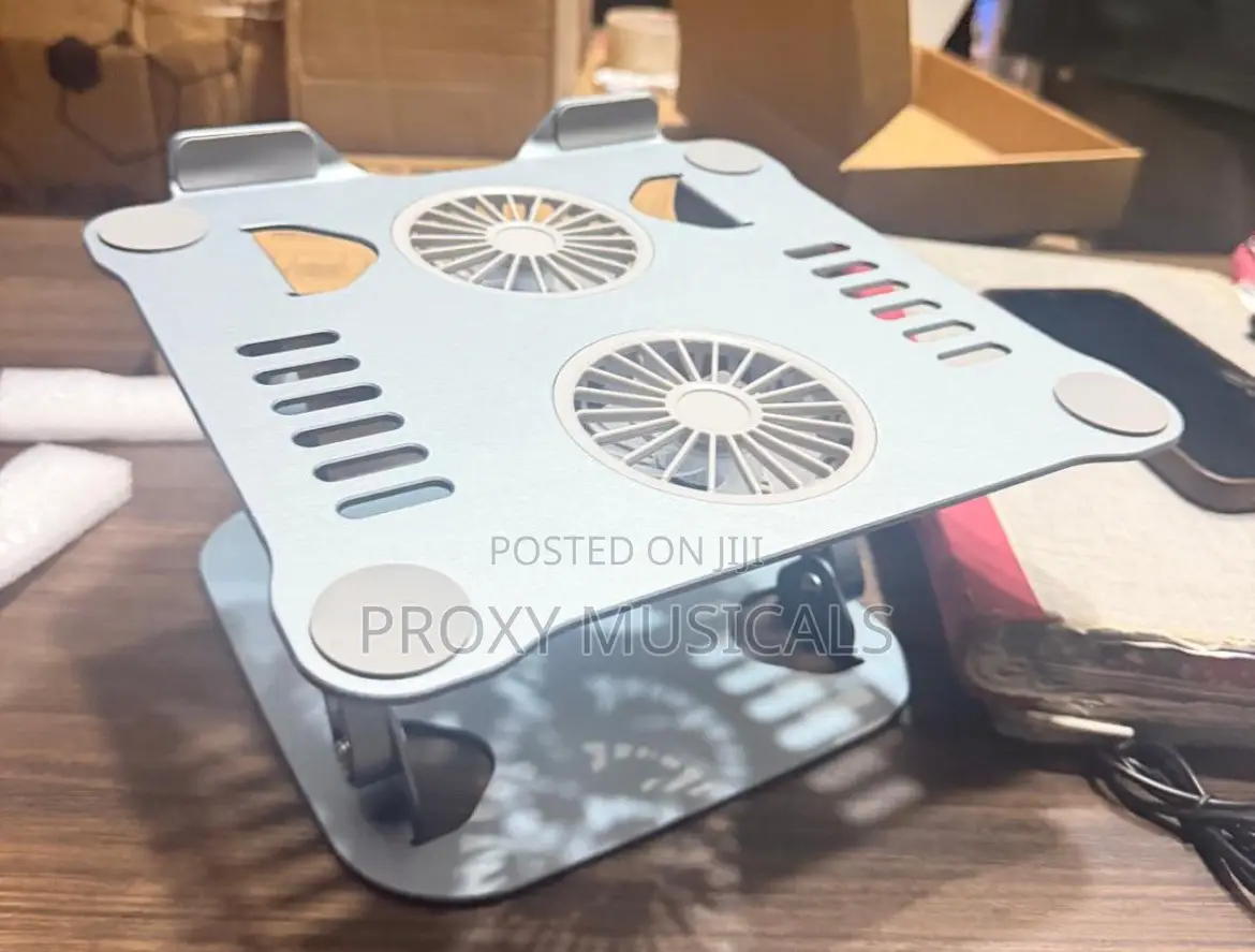 Adjustable Laptop Stand With Inbuilt Cooling Fan