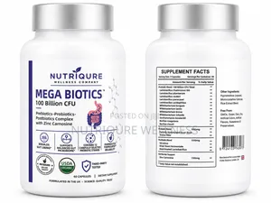 Mega Biotics Prebiotic Probiotics and Postbiotics 100 Billion CFU