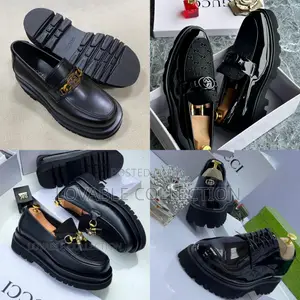 Premium Men’S Double-Sole Platform Loafers – Gucci Inspired Monogram