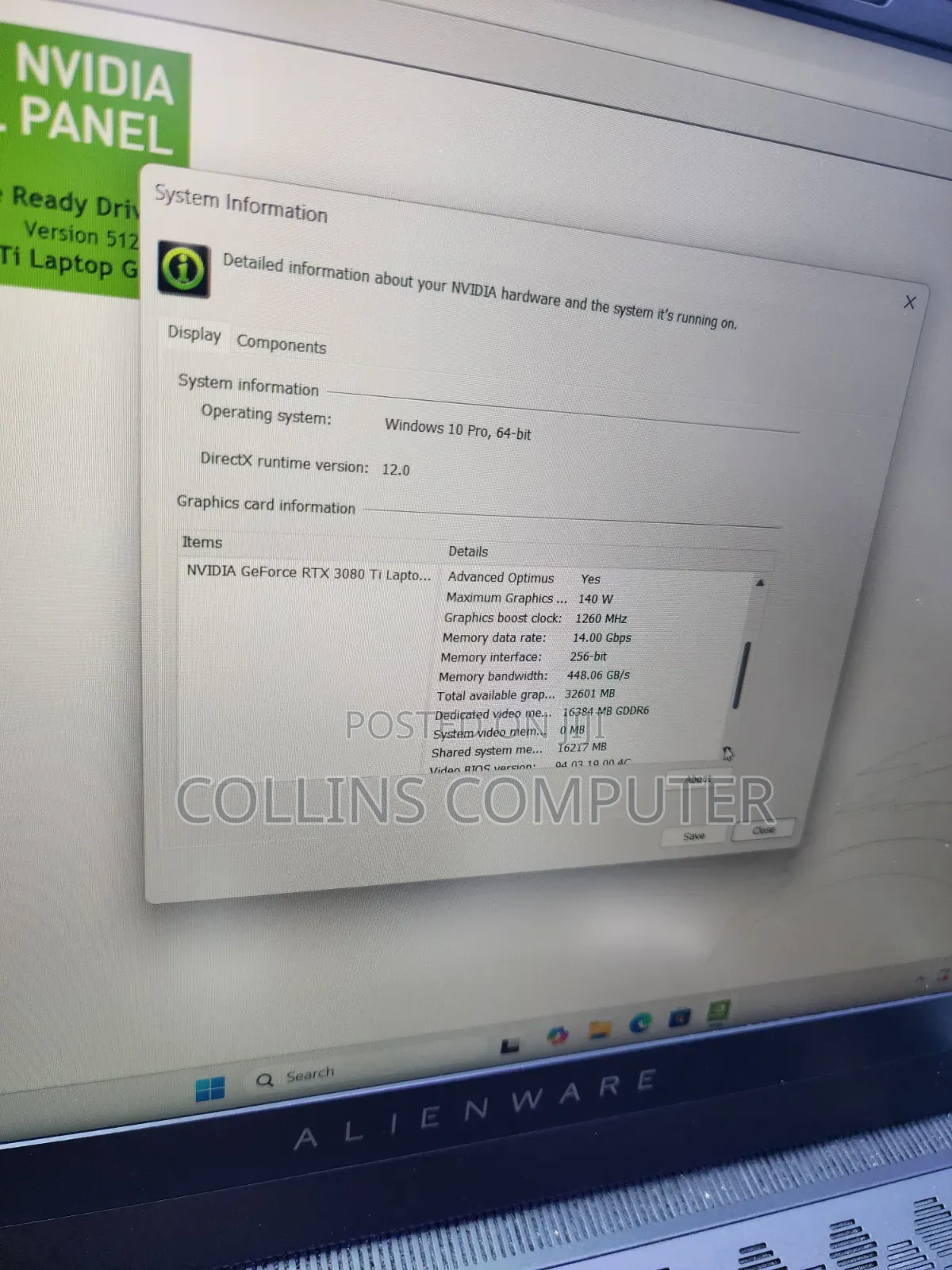 Laptop Dell Allienware M18 R1 32GB Intel Core i7 SSD 1T
