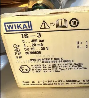 Wika Pressure Transmitter 0 to 400 Bar