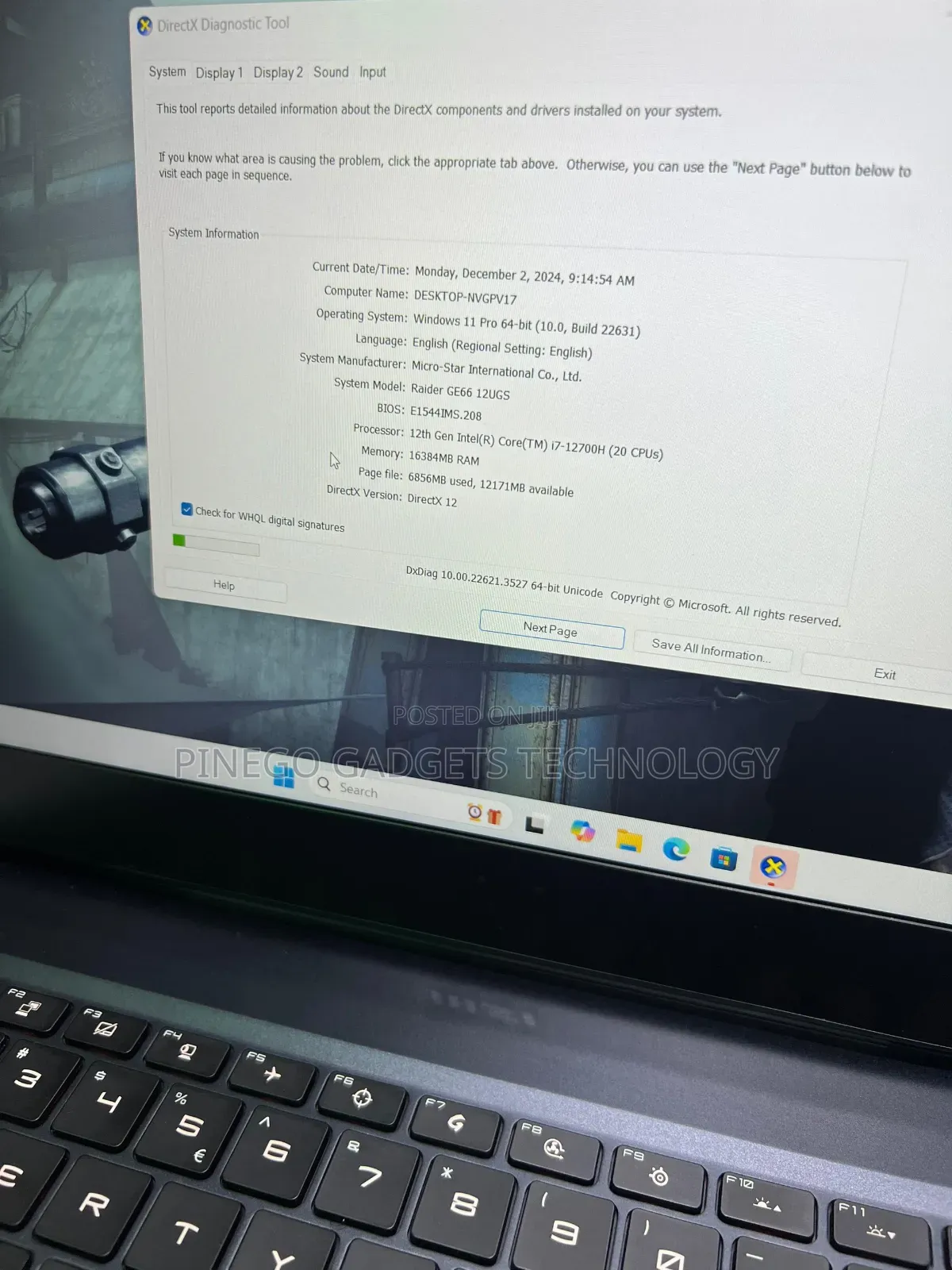 Laptop MSI GE66 Raider 16GB Intel Core i7 SSD 1T