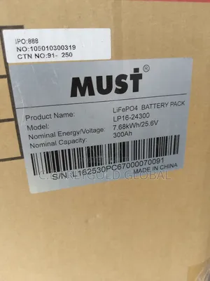 Must 7.6kwh 24volts Lithium Ion Battery