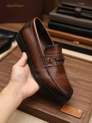 Black/Brown Solid Leather Shoes TEST