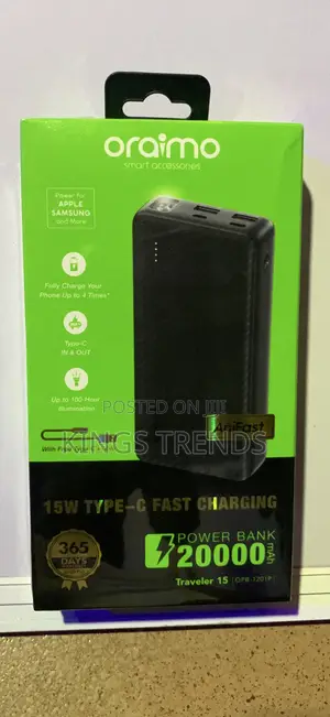 Oraimo Traveler 15 20000mAh Power Bank 15W Type-C