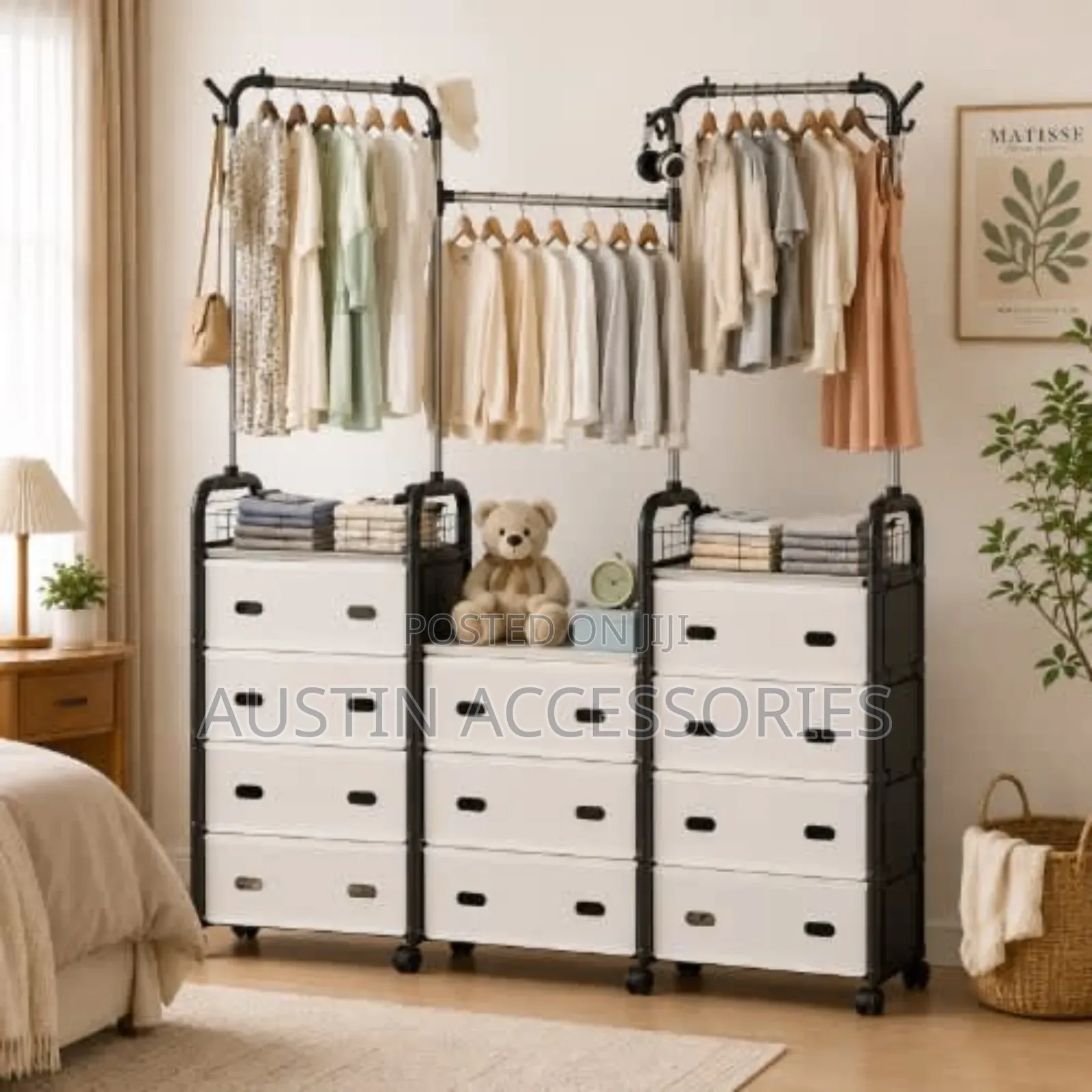 Portable Multi-Purpose Coat and Dust Proof Shoe Rack Organizer.