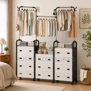 Portable Multi-Purpose Coat and Dust Proof Shoe Rack Organizer.