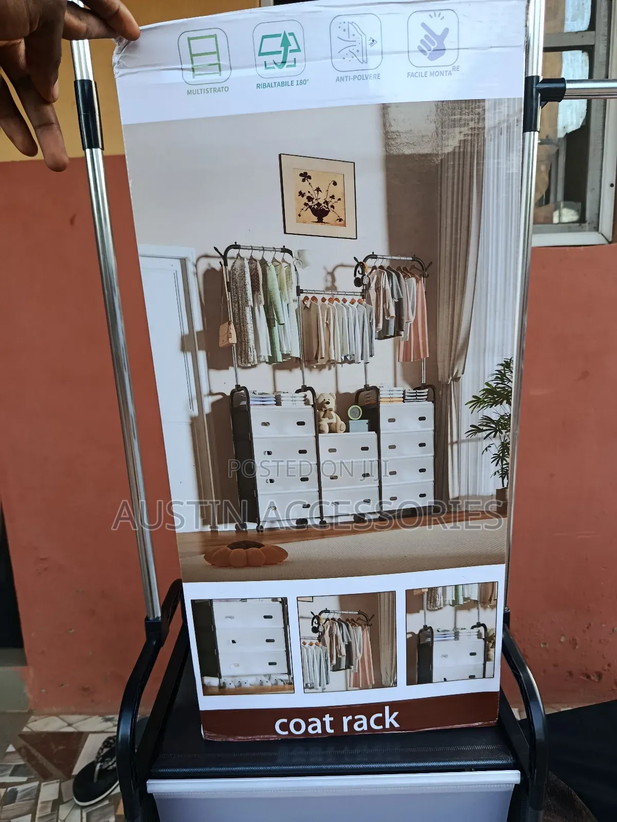 Portable Multi-Purpose Coat and Dust Proof Shoe Rack Organizer.