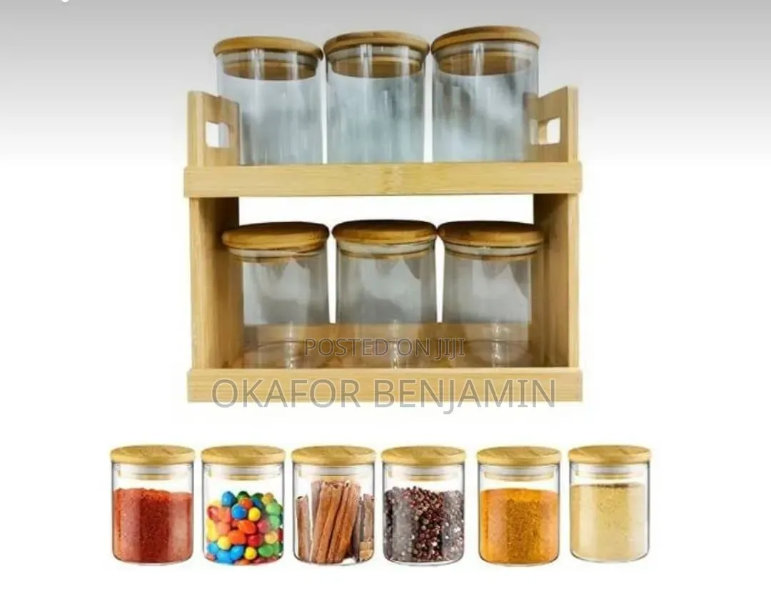 3layer 9pcs Spice Storage Airtight Containers With Bamboo Rack