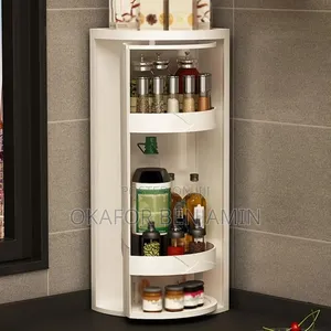 Multipurpose 360 Rotating Wall Mounted Conner Storage Shelf
