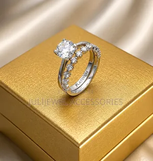 18k Gold/Silver Plated Platinum Cubic Zirconia Eternity Bridal Set
