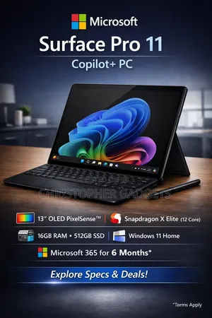 New Microsoft Surface Pro 11th Edition, a Copilot+ PC 16GB SSD 512GB