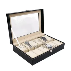 12 Slot Wrist Watch Display Storage Leather Box