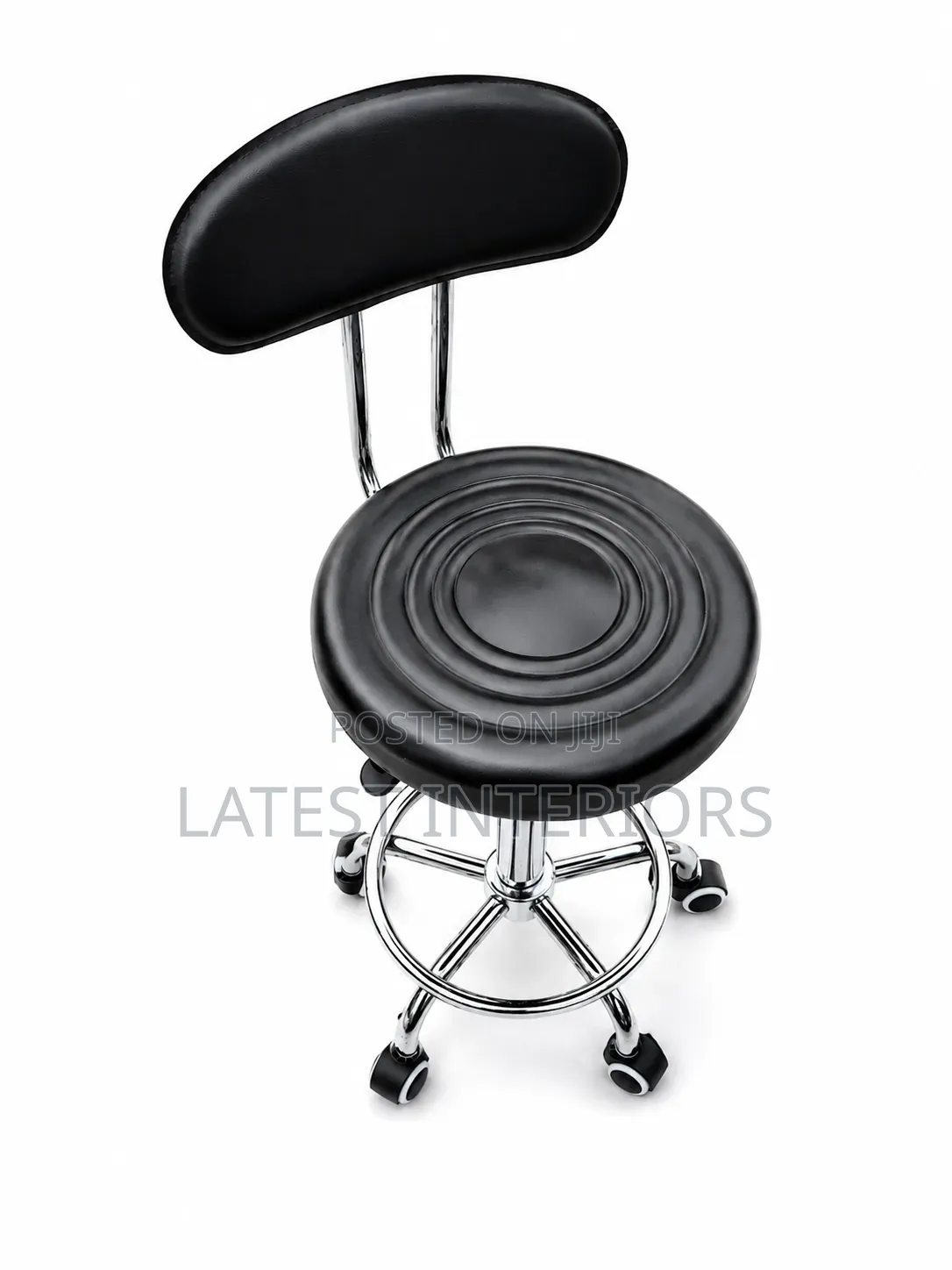 Adjustable Rolling Swivel Stool With Backrest | Salon, Clinic & Office