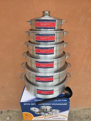 6-Piece Heavy Duty Cast Aluminum Cookware Set | Tornado Pots With Lids