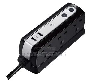 Masterplug Heavy Duty 6 Socket Switch Surge Protected Lead 2 USB, 2M