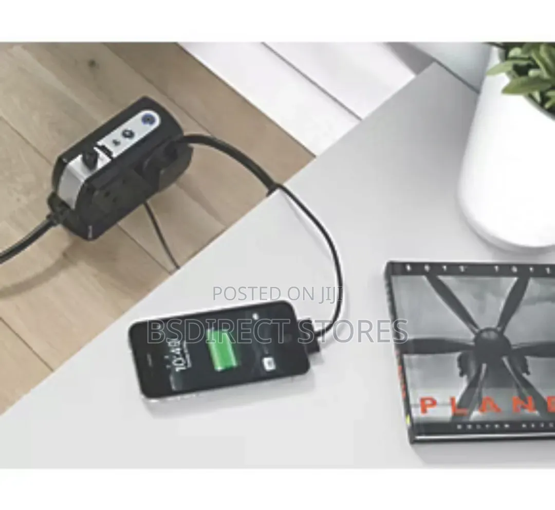 Masterplug Heavy Duty 6 Socket Switch Surge Protected Lead 2 USB, 2M