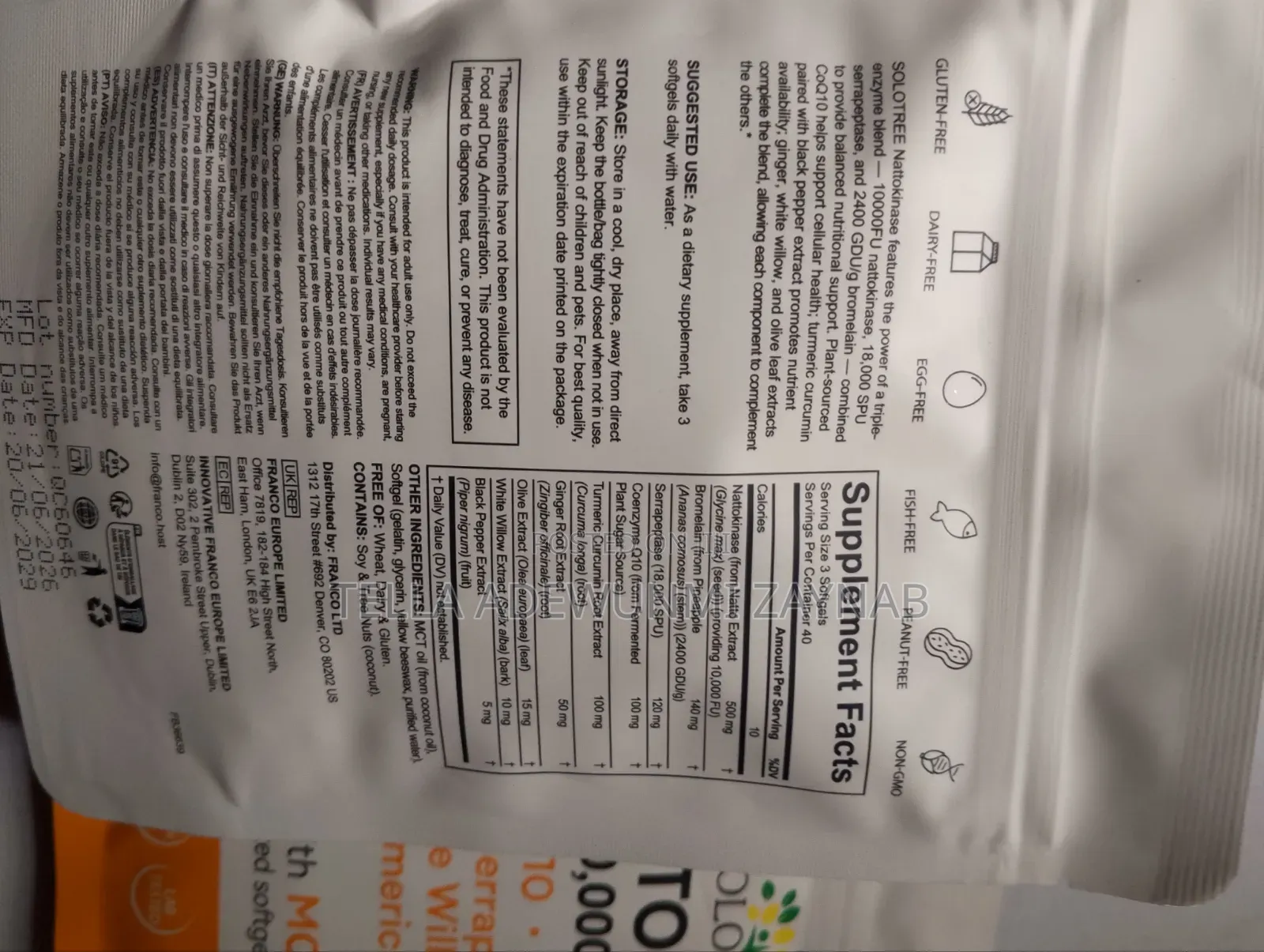 Nattokinase, Serrapeptase,coQ10 -Heart Support Supplements