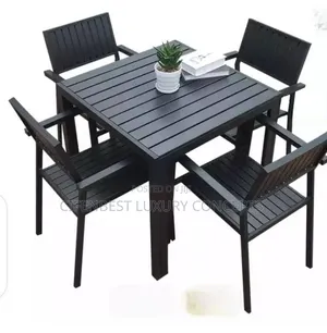 Stylish  Durable Outdoor Squared Bar/Patio Table With Four (4) Chairs