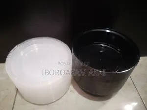 30 1000ml Black Round Takeaway Plates