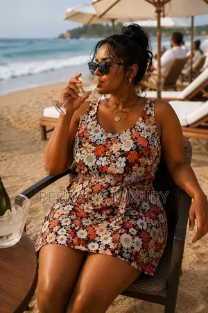 Floral Tie Waist Beach Wear