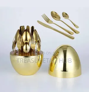 Gold Egg Shape Eating Cutlery