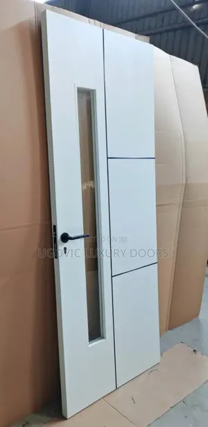 840 Modern White Interior Door With Glass
