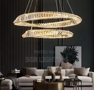 Modern Crystal Lustre Ceiling Chandelier Gold Irregular Ring Blight