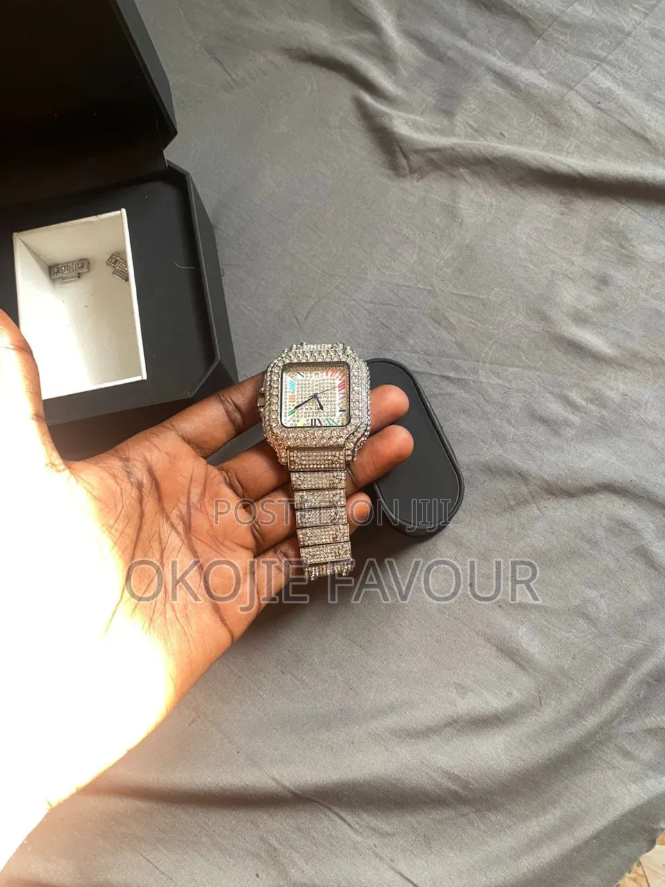 Men's Fully Iced Out Square Bling Watch
