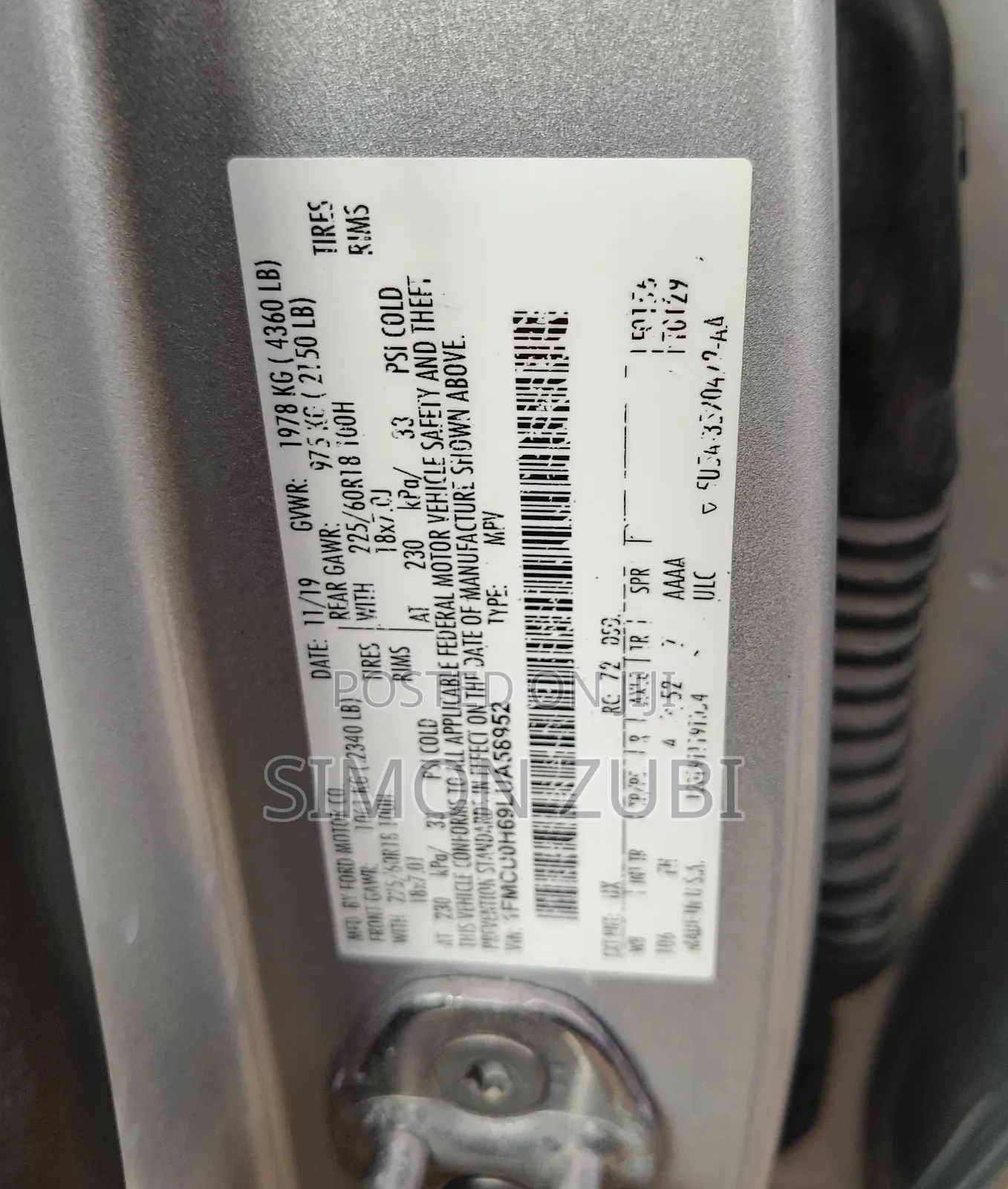 Ford Escape 2020 Silver