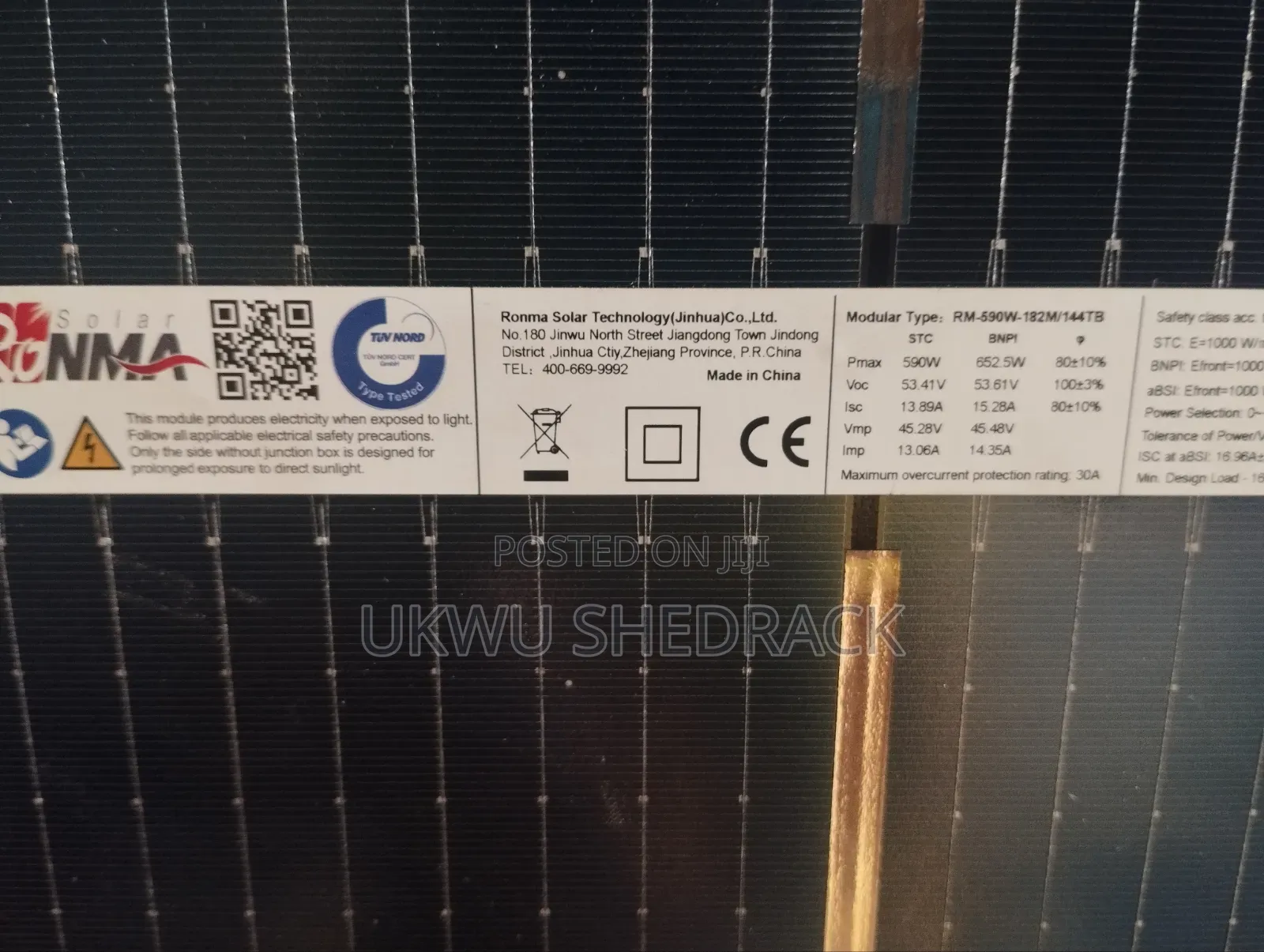 590w Ronma Bifacial Panels
