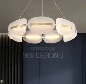 Nordic Leaf Chandelier Modern Acrylic Ring Chandlier