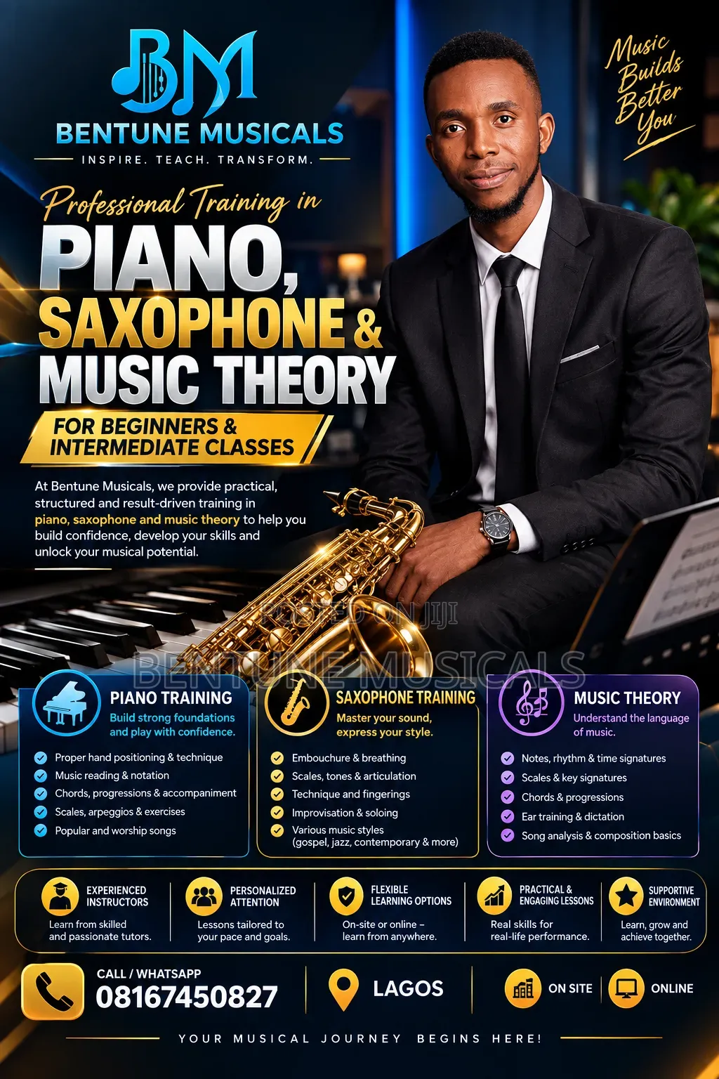 Piano, Saxophone and Music Theory