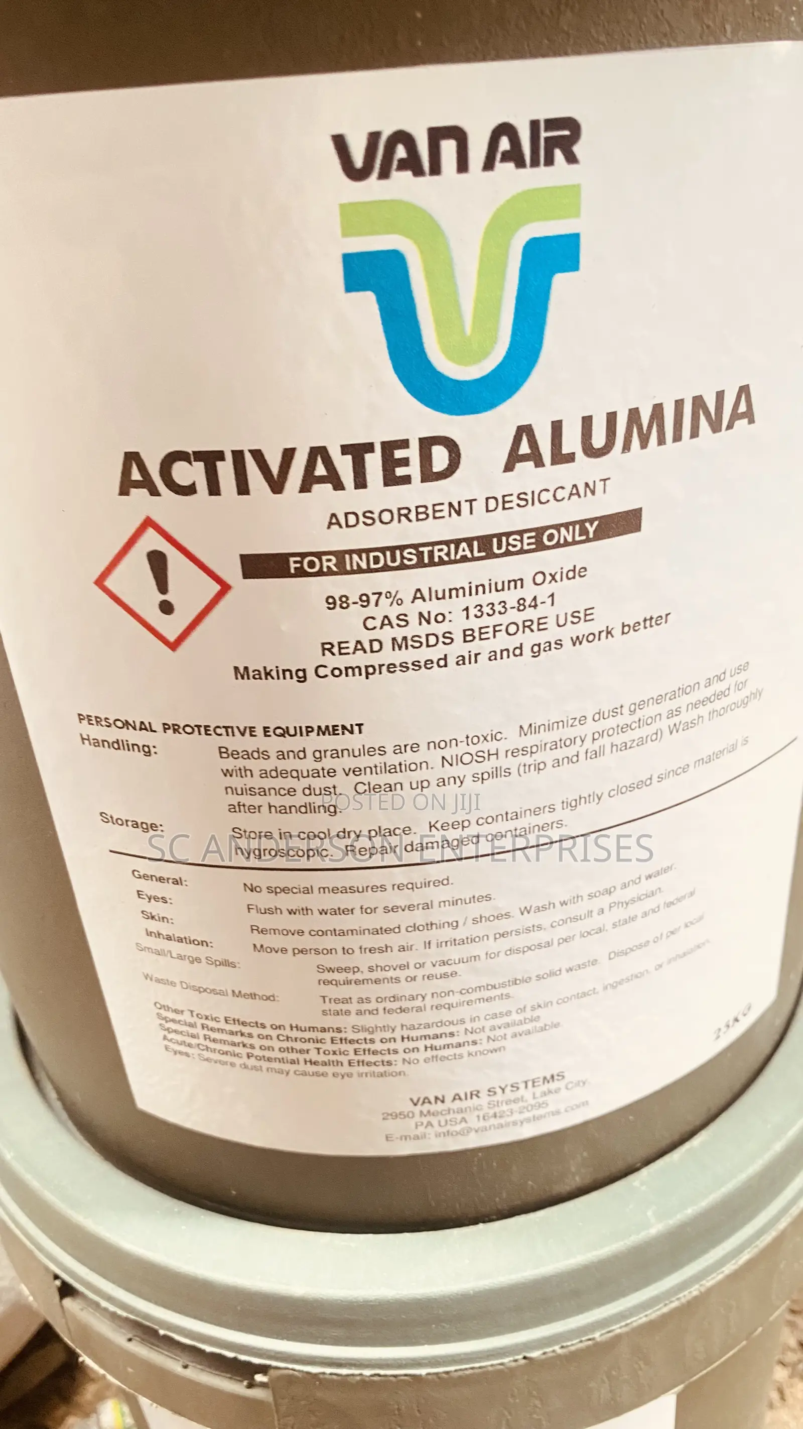 Van Air Systems Activated Alumina