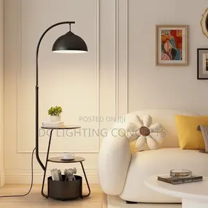 Modern Minimalist Style Wood & Iron Led Coffee With Storage Shelf.