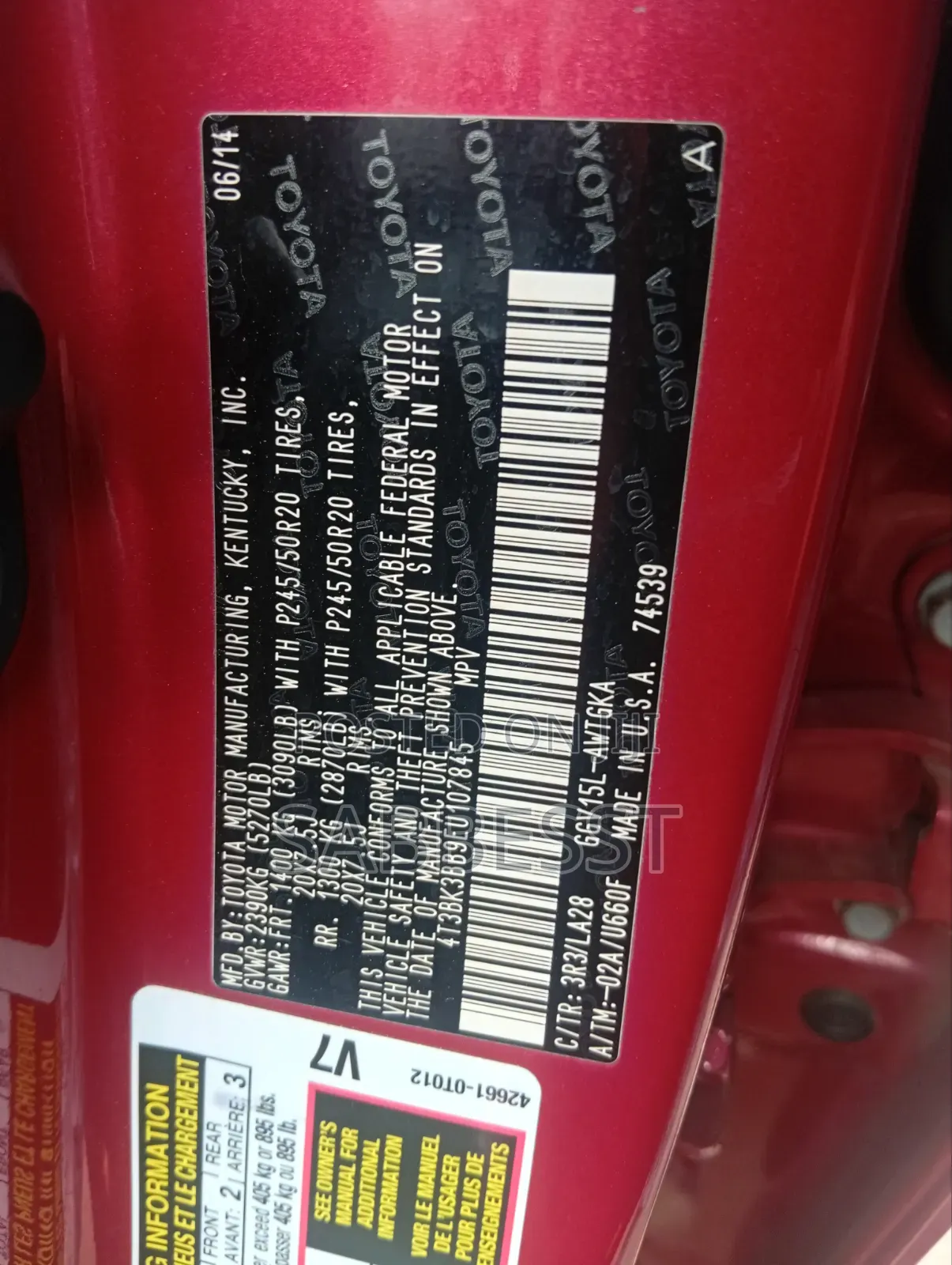 Toyota Venza 2014 Red