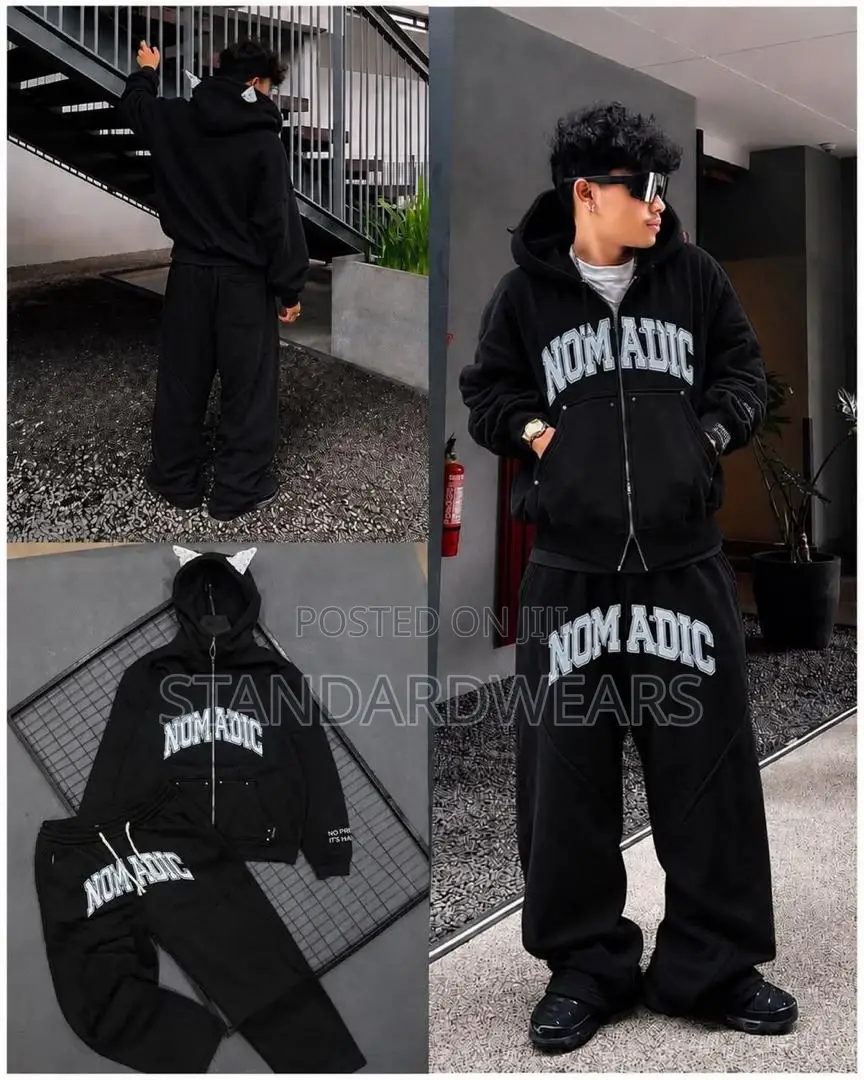 Stylish Men's 2-Piece Tracksuit – Black