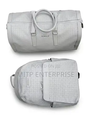 Premium Leather Duffle Backpack Set.
