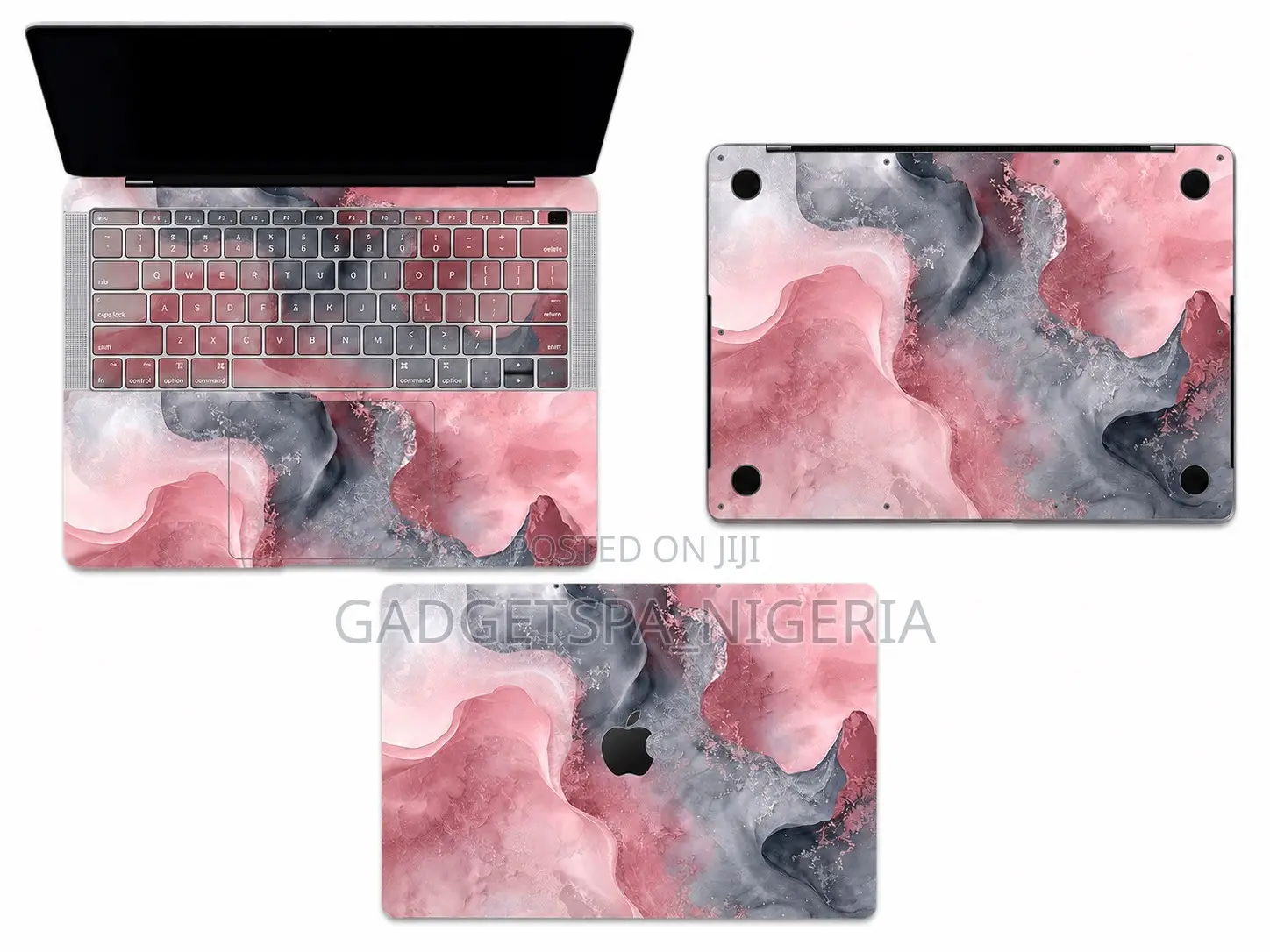 Pink Grey Custom Laprop Skin, Vinyl Protective Cover for All Gadgets