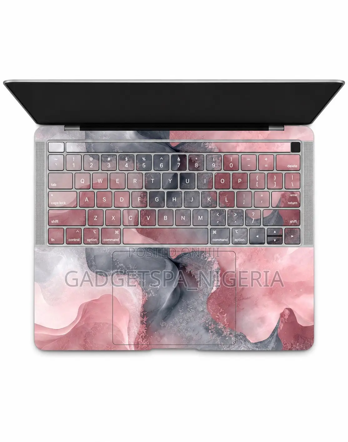 Pink Grey Custom Laprop Skin, Vinyl Protective Cover for All Gadgets