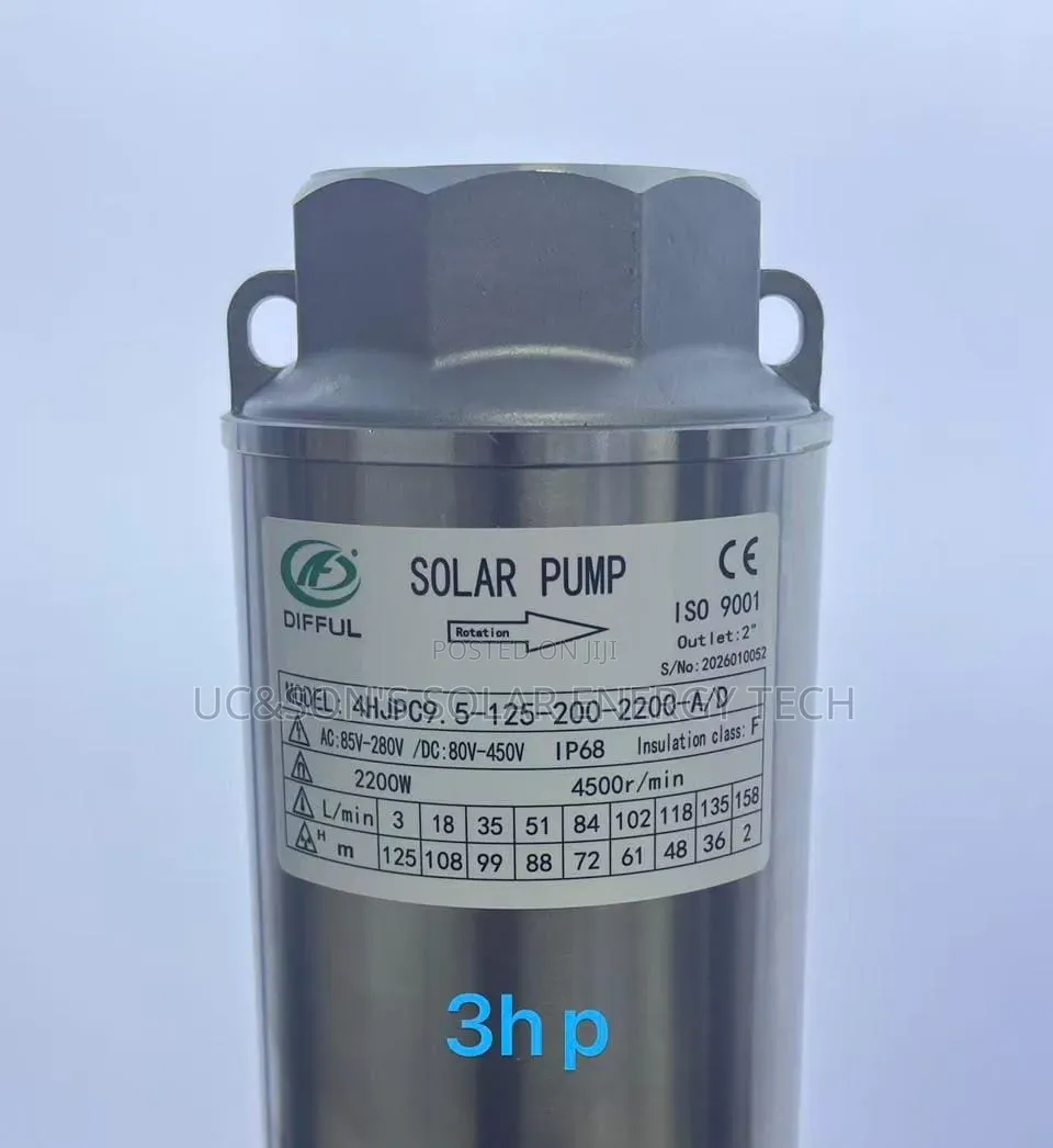 Difful 3Hp Solar (Submersible) Water Pump AND DC With Solar Controller